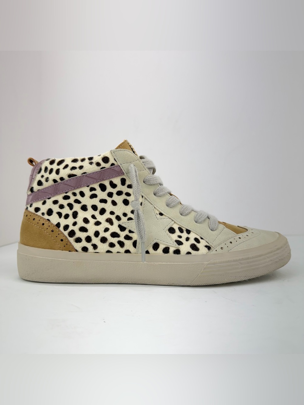 Shu Shop Sz 7.5 Women’s Black White Cow Print Faux Fur Paulina High-top Sneaker